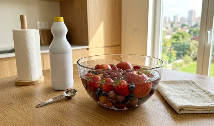 Como higienizar frutas com água sanitária de forma segura